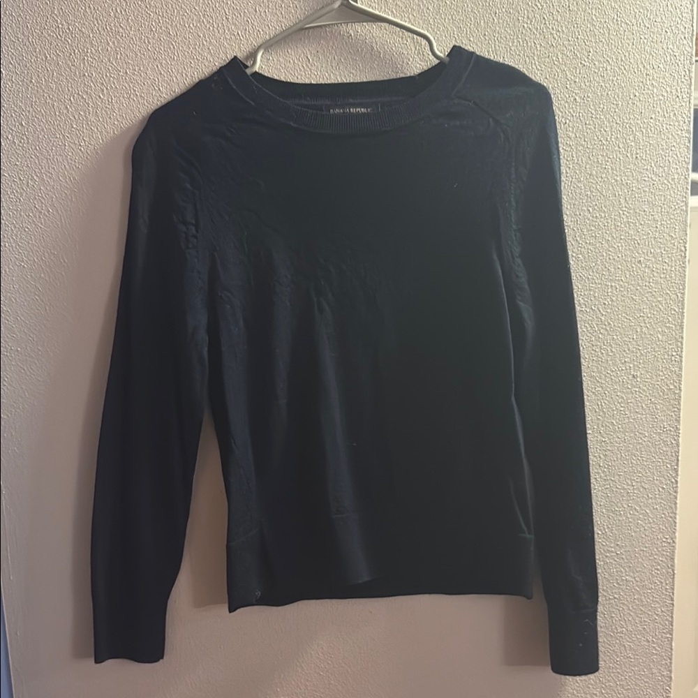 Women's Navy Blue Long Sleeve Top